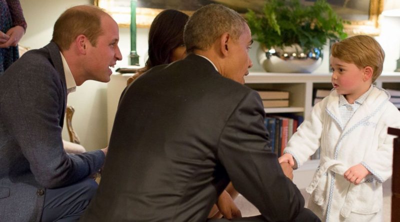 Le fils de Kate et William craquant avec le couple Obama